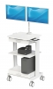 Lab Computer Cart with Dual Monitor Arm