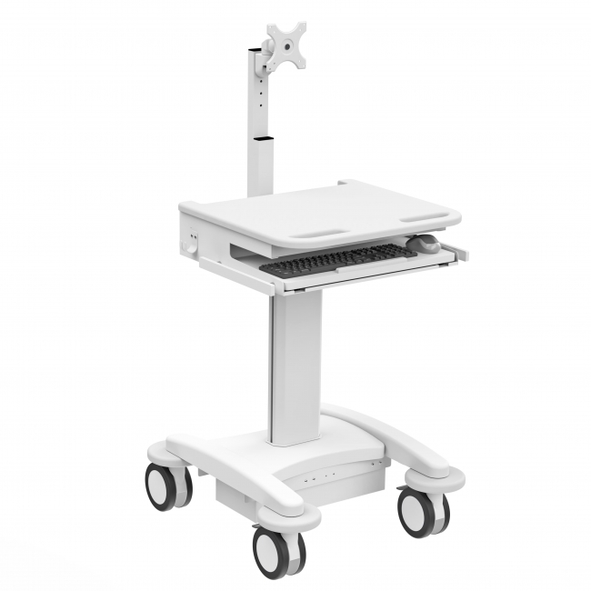 Medical Single Monitor Cart with Motorized Lift