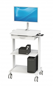 Lab Computer Cart with Sing Monitor Arm
