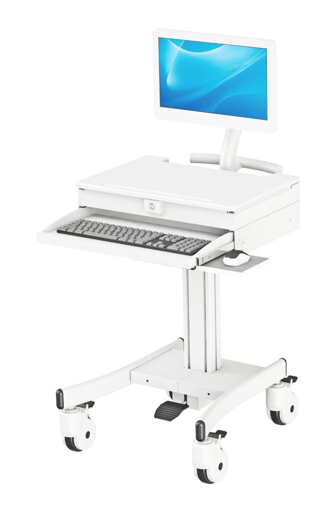 Mobile Medical Trolley with Gas Spring Lift 901MA