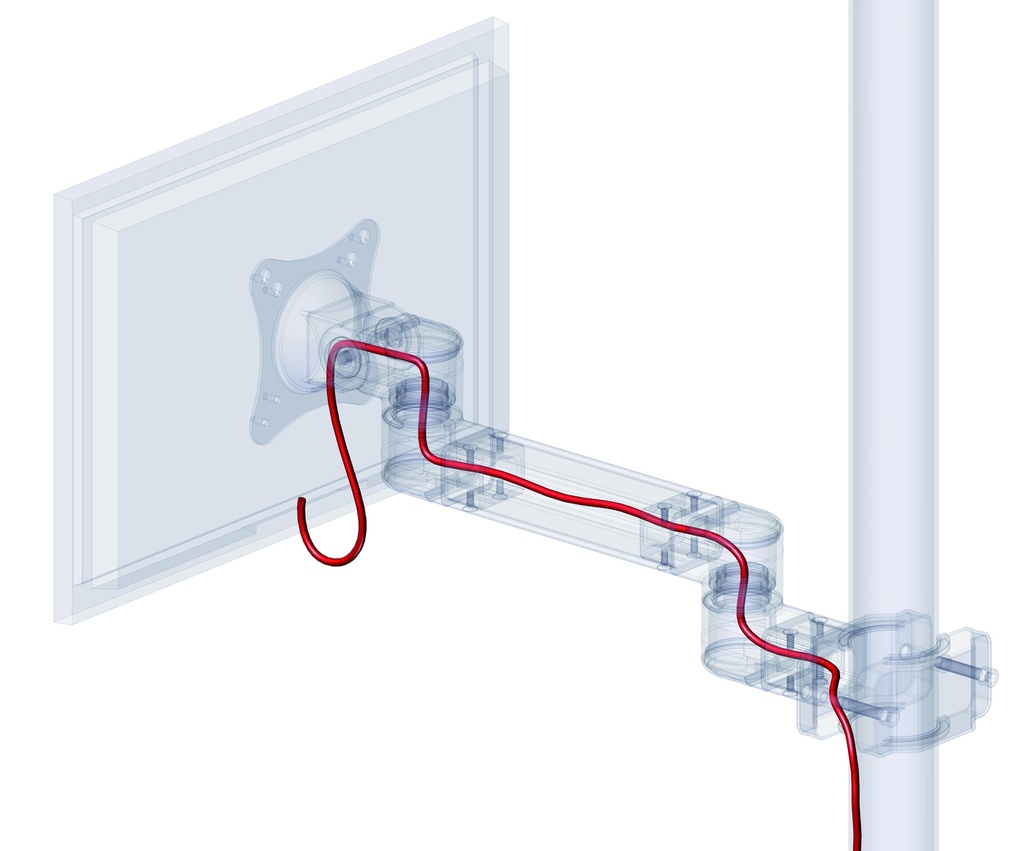 LCD Pole Mount with Cable Management - Optimize Your Workspace Solutions