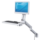 Single Monitor Arm with Keyboard Tray (Gas Spring)