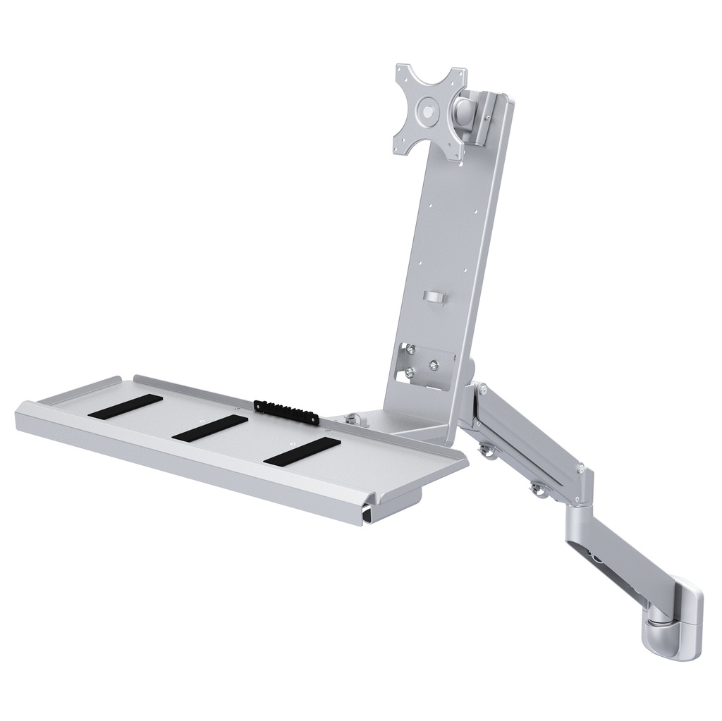 Single Monitor Arm with Keyboard Tray (Gas Spring)