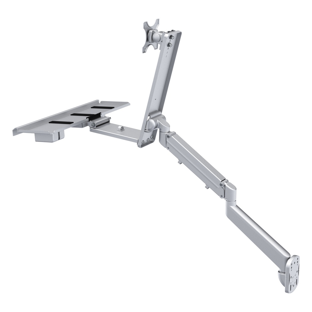 Single Monitor Arm with Keyboard Tray (Gas Spring)