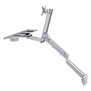 Single Monitor Arm with Keyboard Tray (Gas Spring)