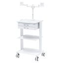 Lab Computer Cart with Dual Monitor Arm