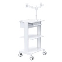 Lab Computer Cart with Dual Monitor Arm