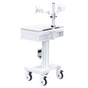 Mobile computing cart with Dual monitor Arm