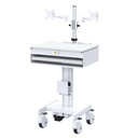 Mobile computing cart with Dual monitor Arm