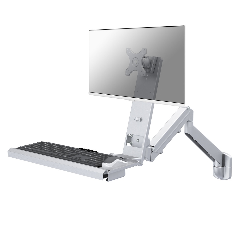 Single Monitor Arm with Keyboard Tray (Gas Spring)
